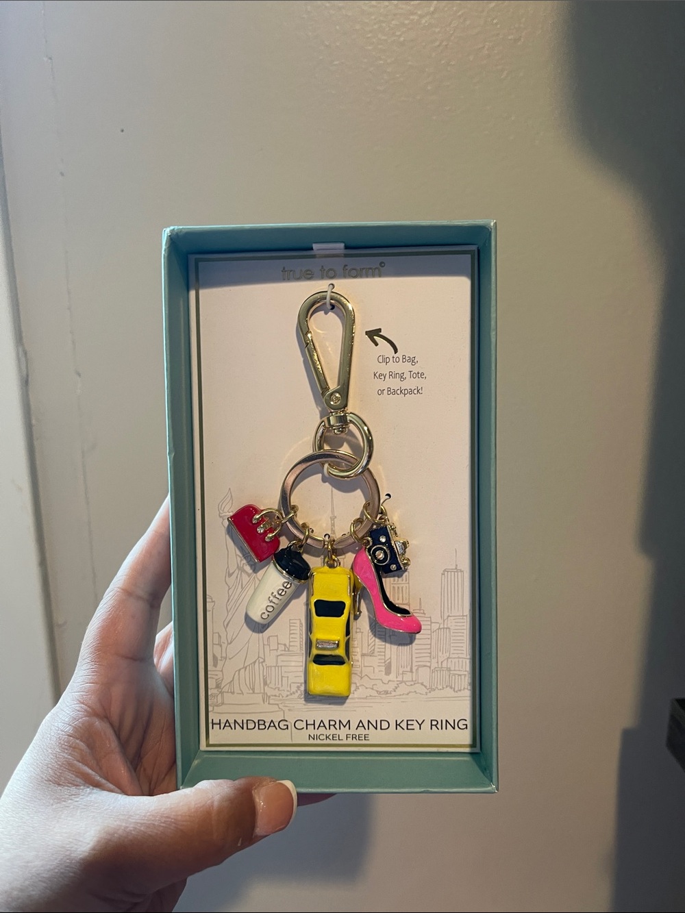 Yellow Taxi Handbag Charm & Key Ring